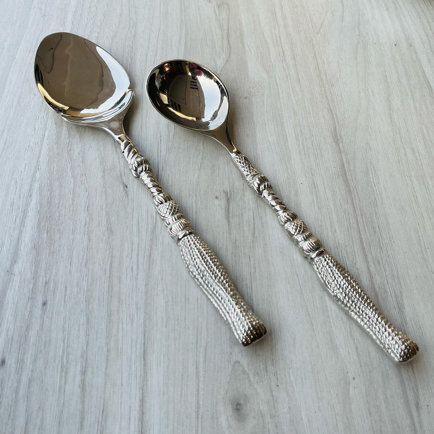 Brass Silver Serving Spoon Set of Two - Main Image