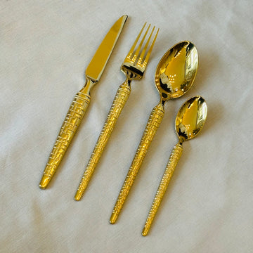 Gold Weave Cutlery Set (24 Piece 4mm gauge)