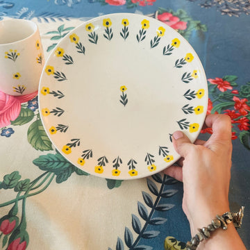 Sunny Bloom Quarter Plate (Single)