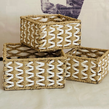 Rattan Woven Baskets (Set Of Three)