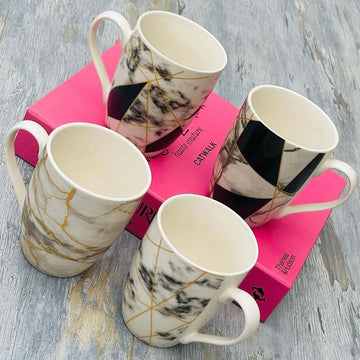 Mugs Marble Grey Set of Four