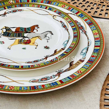 Persian Horses Plate Set (18 Piece Plate Set)