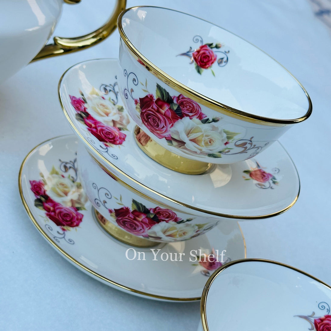 Pink & White Rose Soup Set (20 Piece Soup Set)