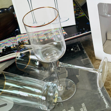 Golden Rim Elegance Stem Glass Set (Set Of Four)