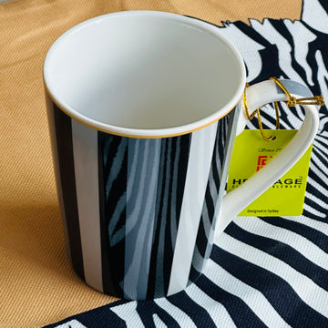 Monochrome Stripe Luxe (Set of Six Porcelain Mugs)