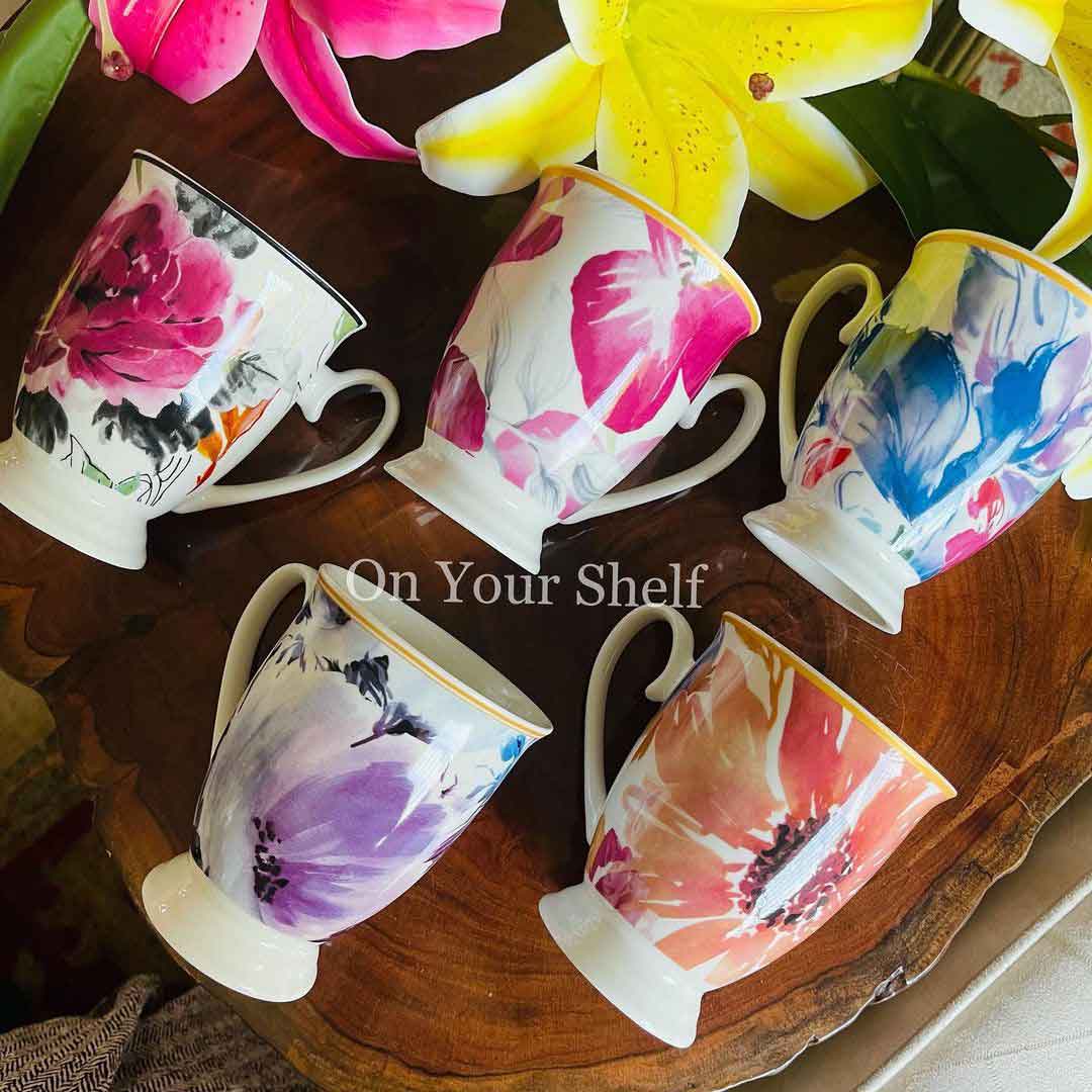 Floral Mugs- Purple Flower