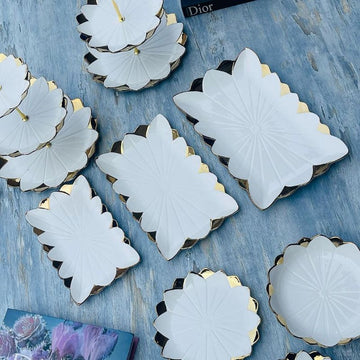 Luxury Classic Gold Tulip Plate - Deep