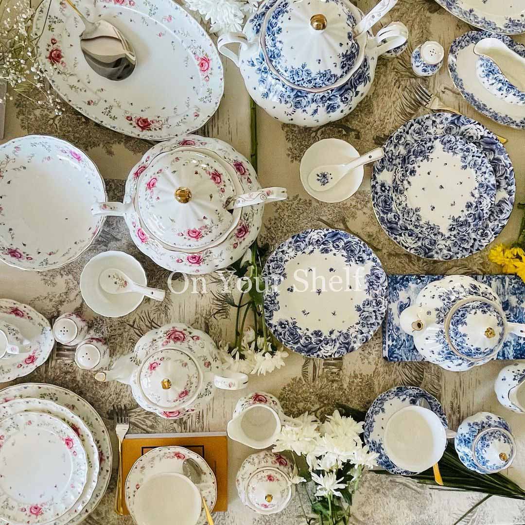 75 Secret Garden Dinner Set-Blue