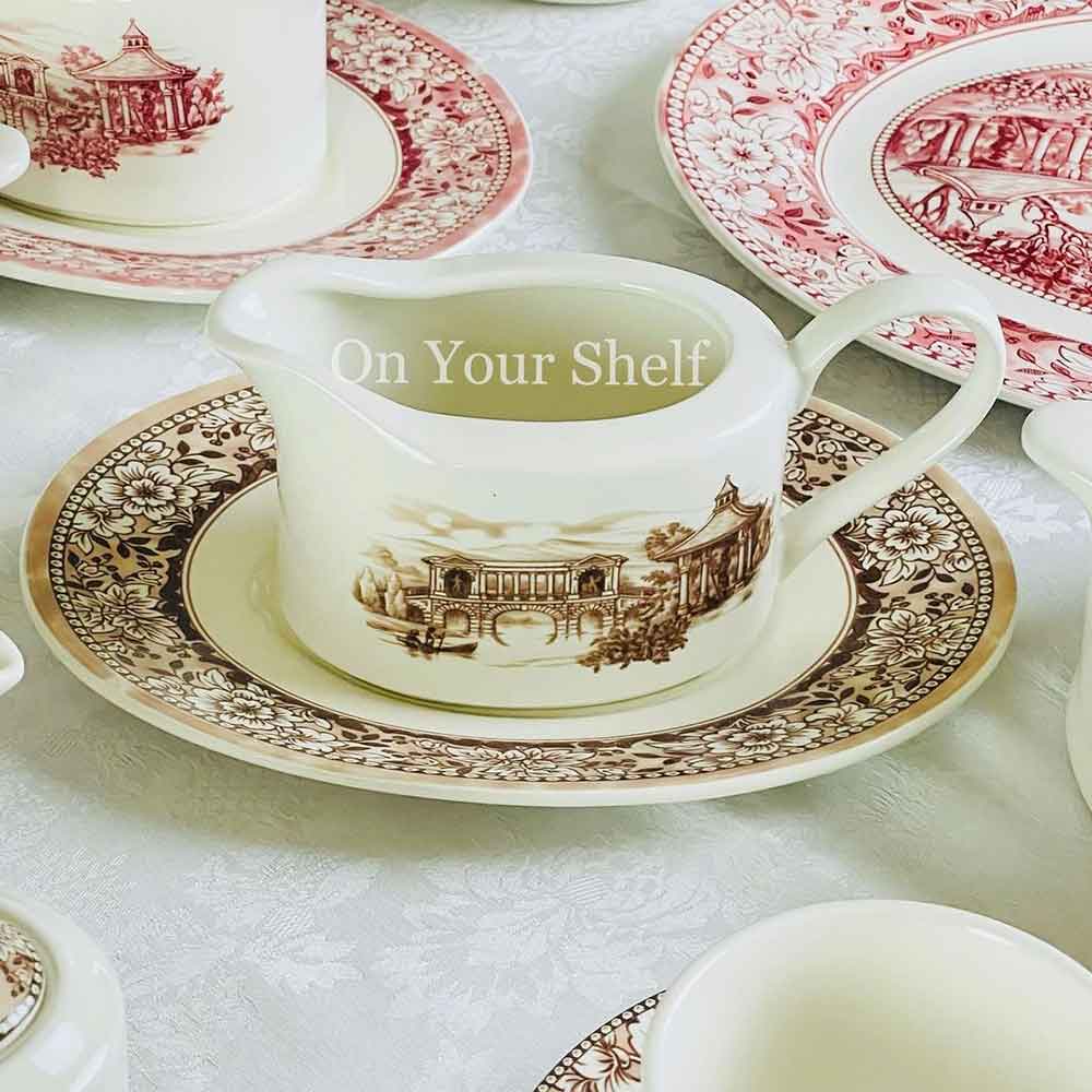 Victorian Times Brown Dinner set For 12