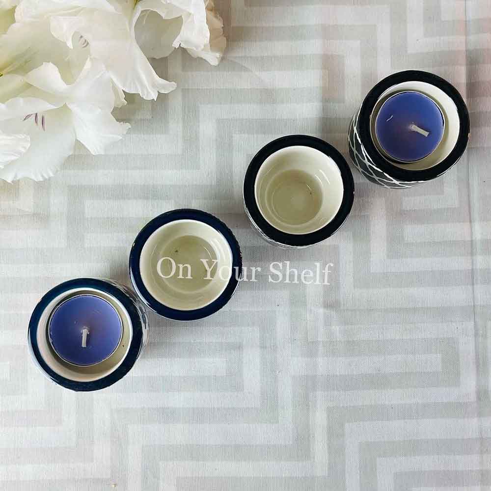 Candle Holders Ceramic Arabian Blue