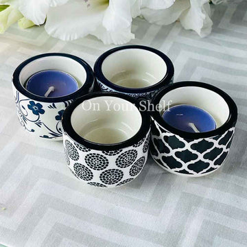 Candle Holders Ceramic Arabian Blue