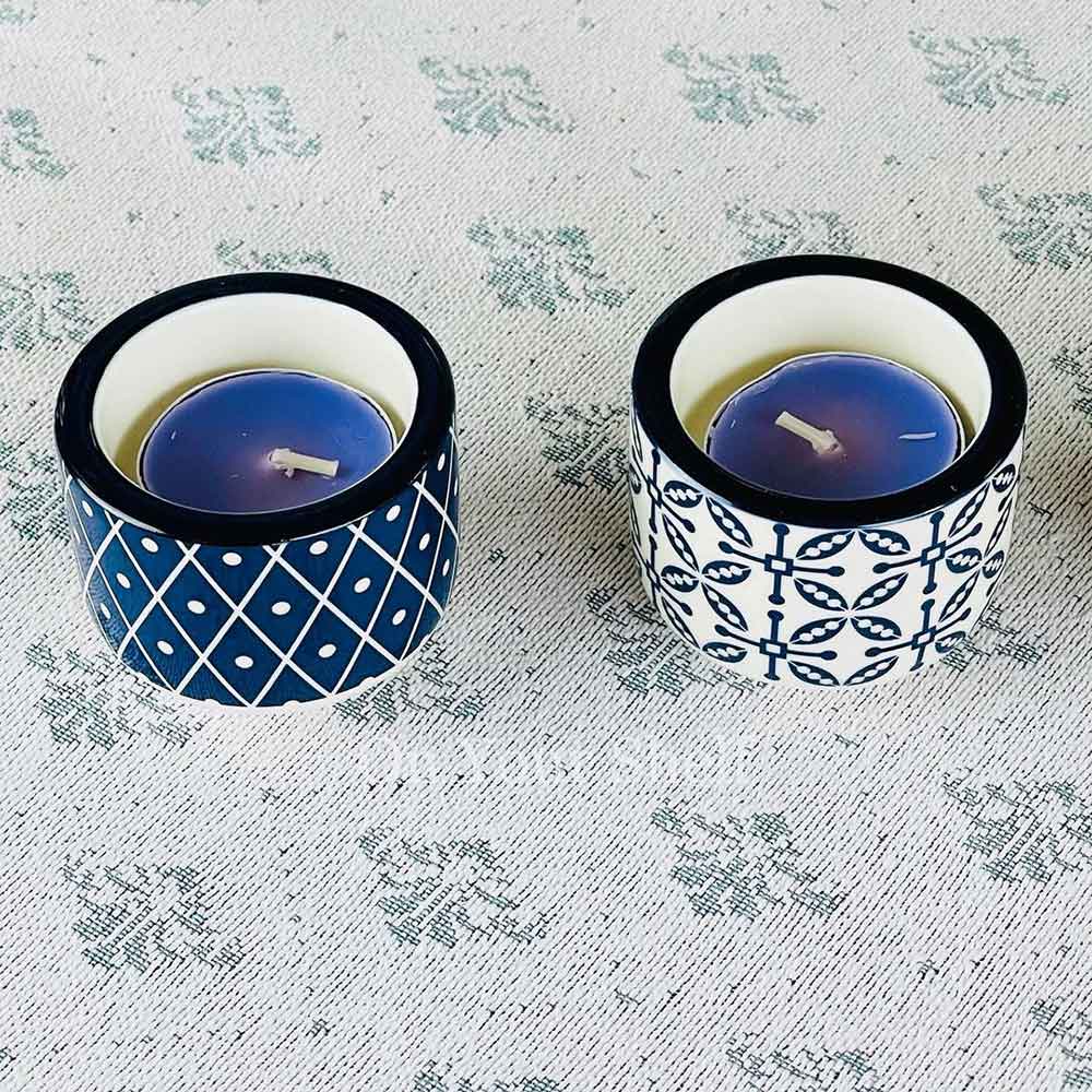 Candle Holders Ceramic Turkish Blue