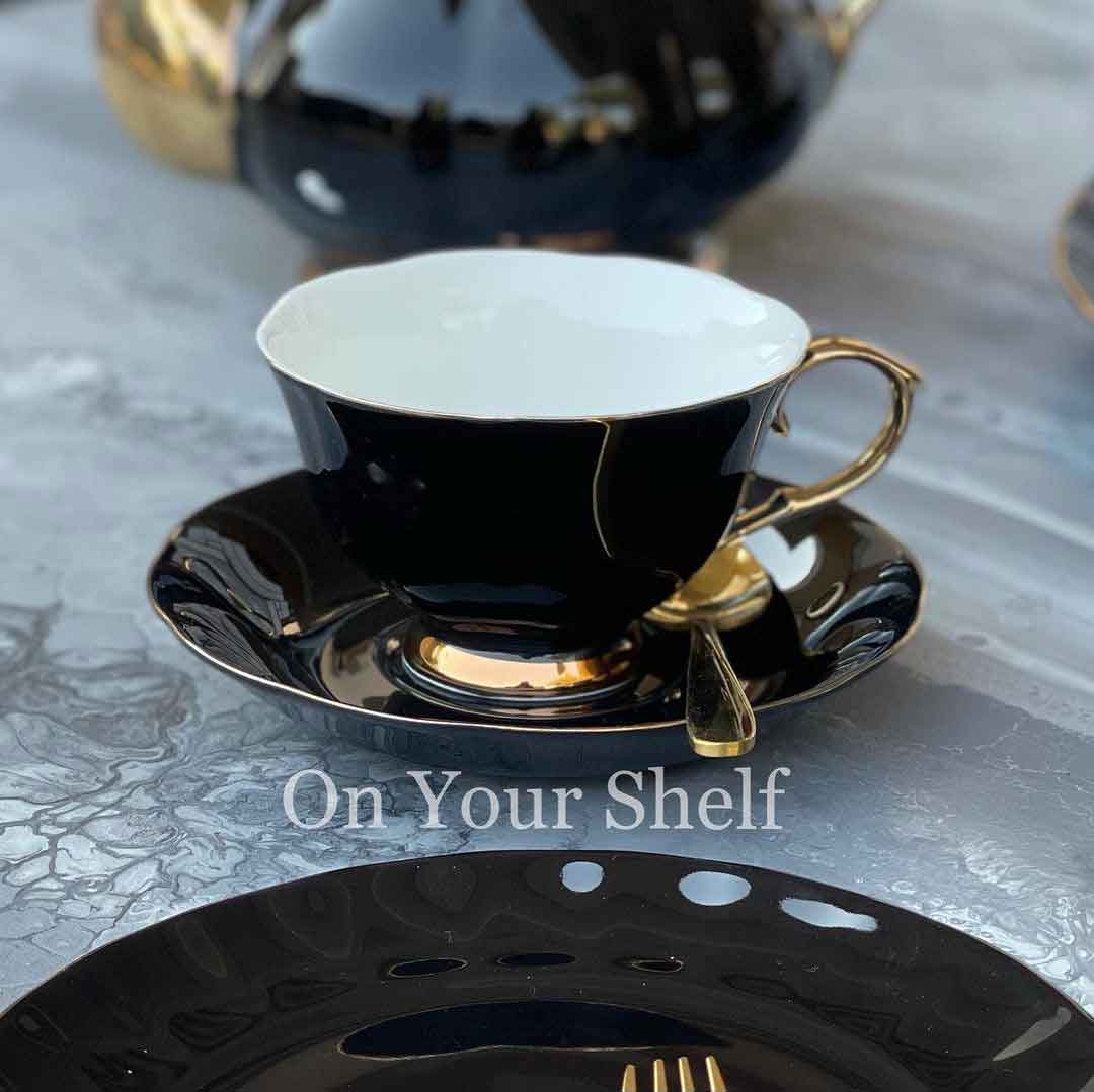 The Plain Black 24 Piece Tea Set