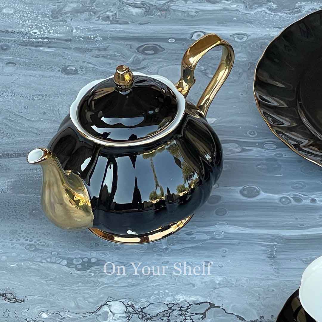 The Plain Black 24 Piece Tea Set