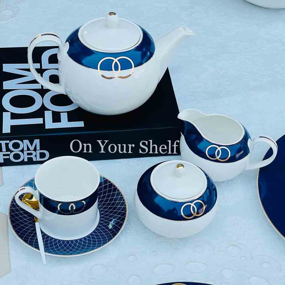 Angela Royale Blue (18 Piece Plate Set)