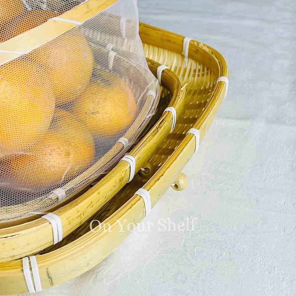Wicker Basket with Net Rectangle – Small