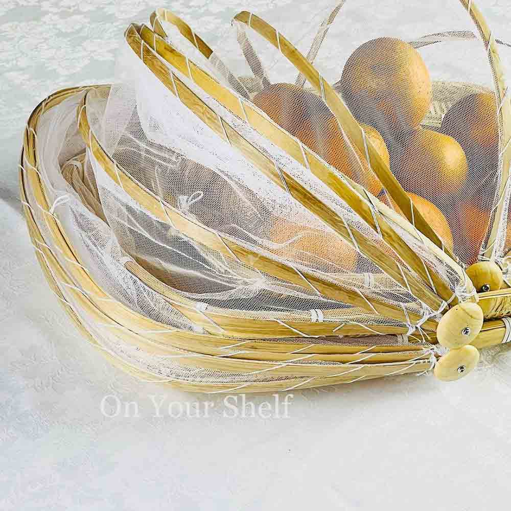 Wicker Basket with Net Rectangle – Large