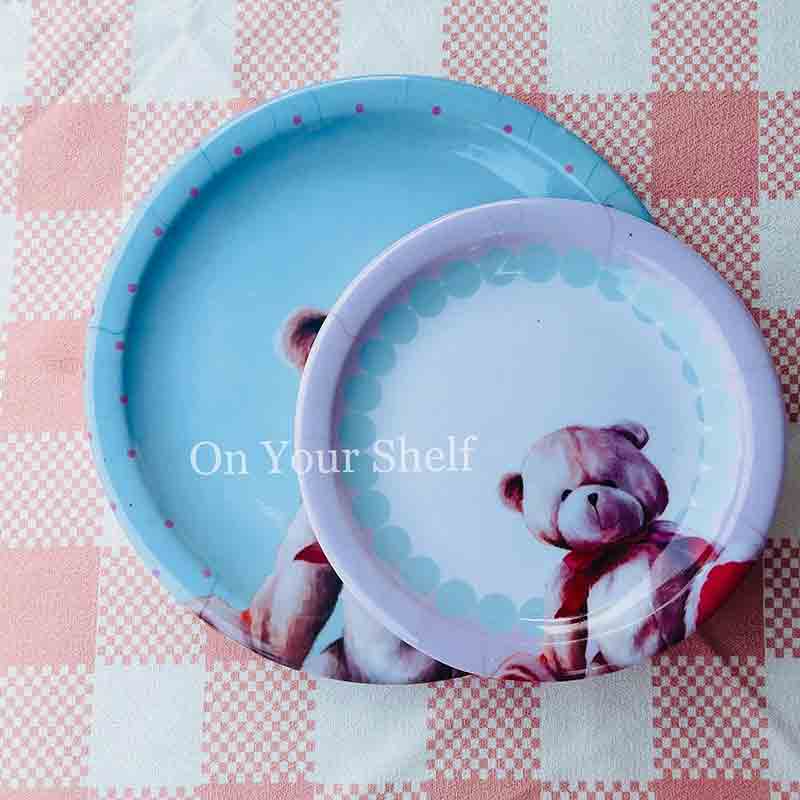 Melamine Plates - Teddy Bear Blue - Large Plate