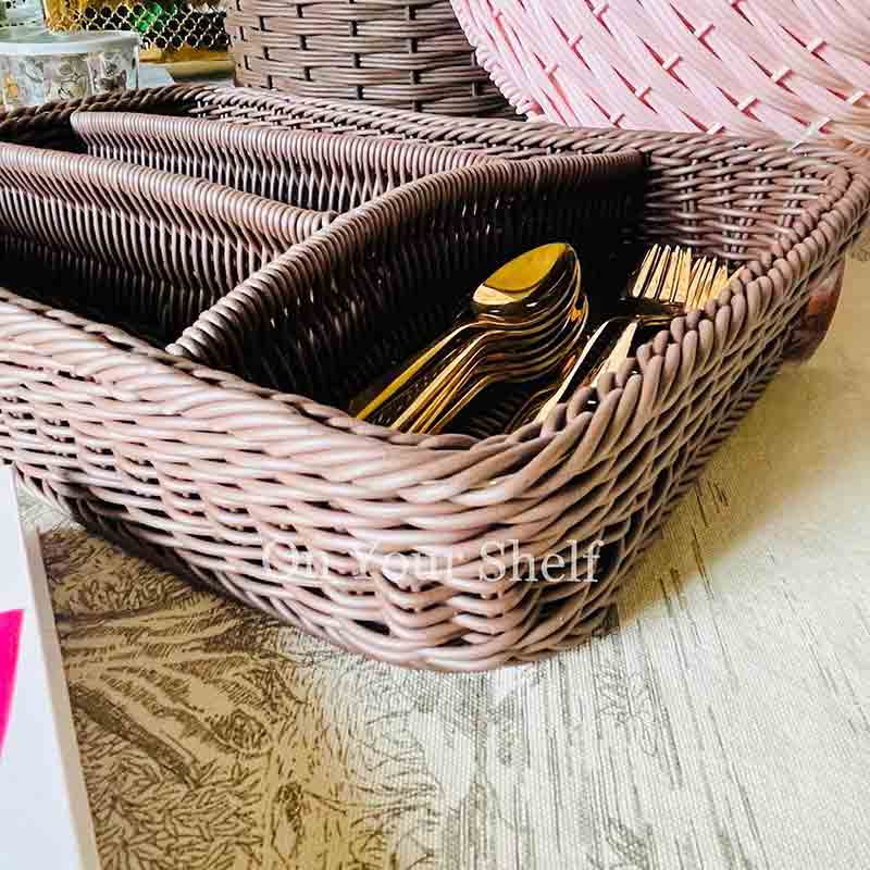 Wire Cutlery Tray - Dark Brown