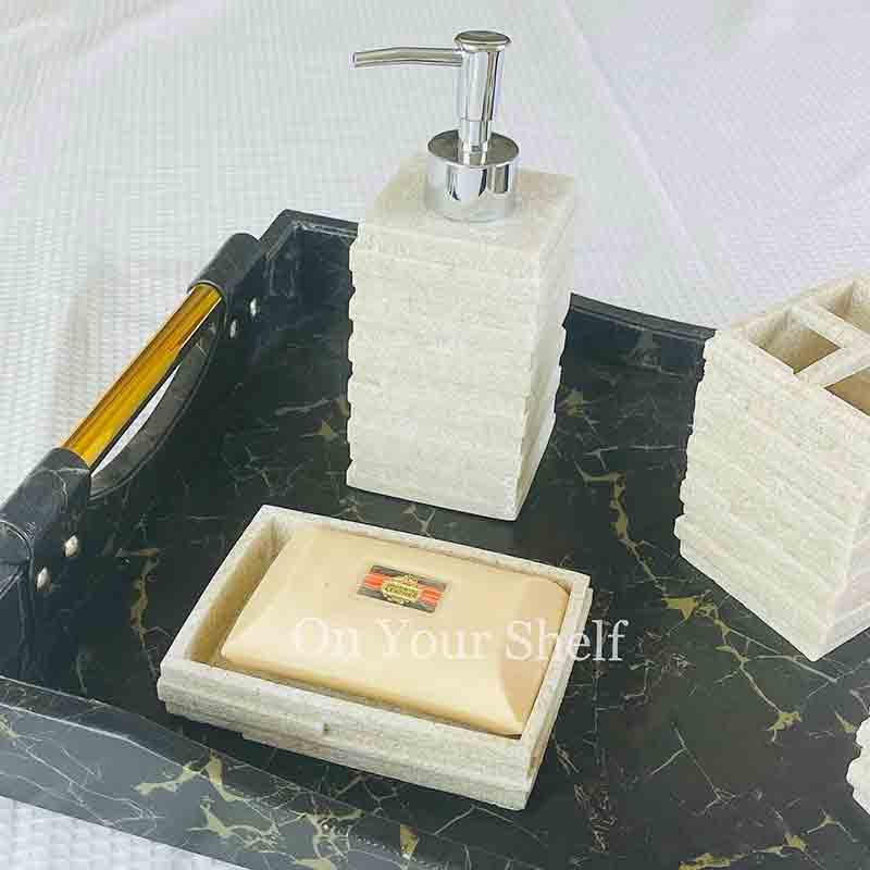 Bath Set - Carved Square