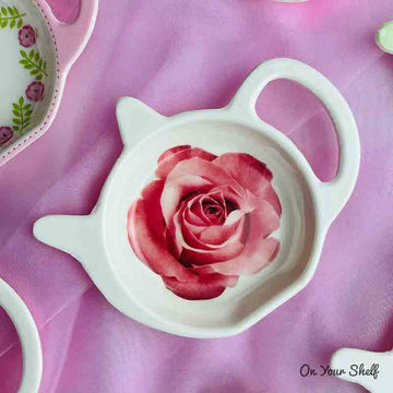 Tea Bag Rest Large Red Rose