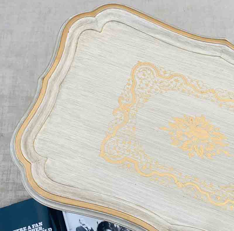 Tea Trolley Off-White &amp; Gold