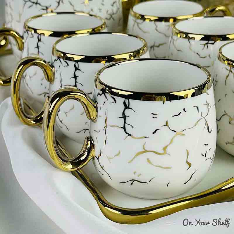 Katherine Coffee Set Winter White & Gold