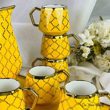 Katherine Coffee Set Vector Yellow & Gold