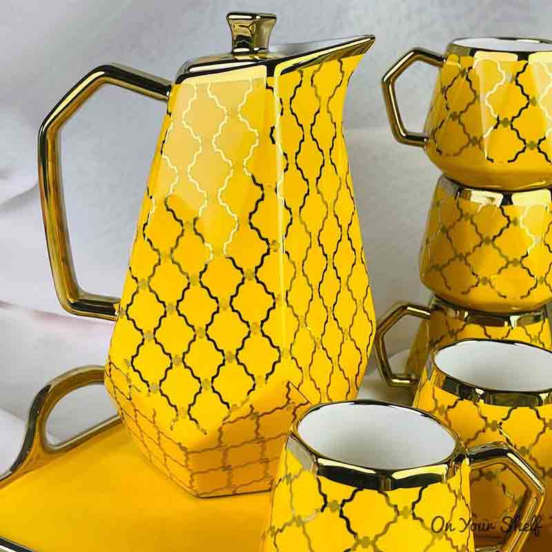 Katherine Coffee Set Vector Yellow & Gold