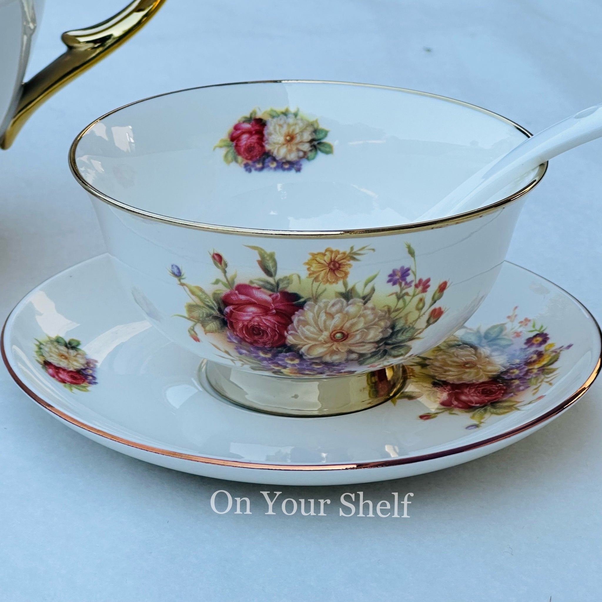 Beige Floral Soup Set (20 piece soup set)