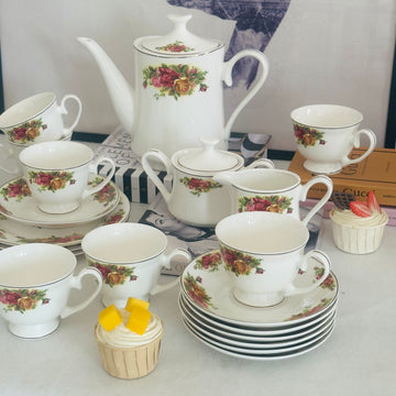Red Rose Love Tea Set (29 Piece Tea Set For 8)