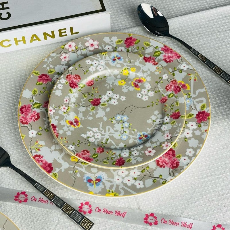 Floral Haven Japan 18 Piece Plate Set