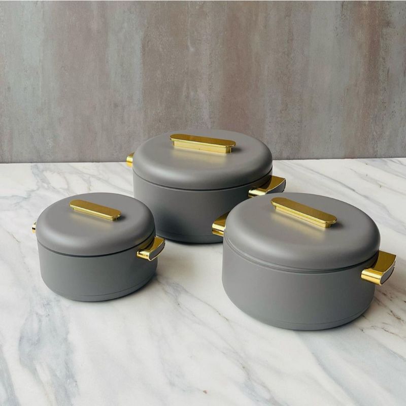 Insulated Casserole Hotpot Grey Forever Gold