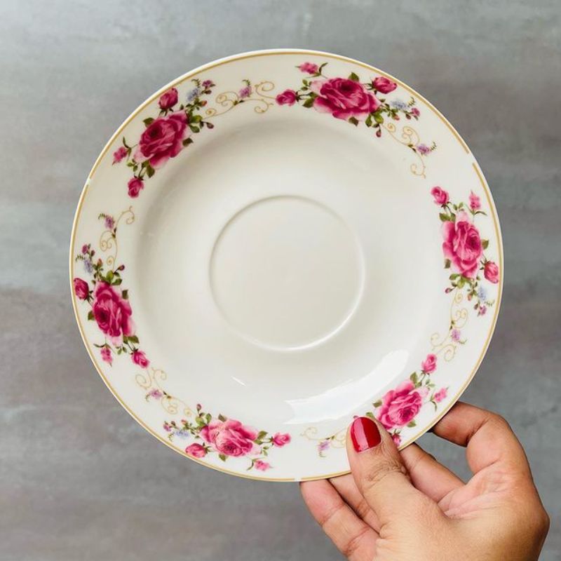 Tea Cup and Saucers Daulton Dancing Rose Set of Six