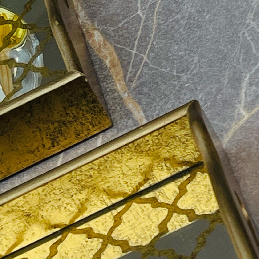 Mirror Tray Rectangle Gold Moroccan Vector M