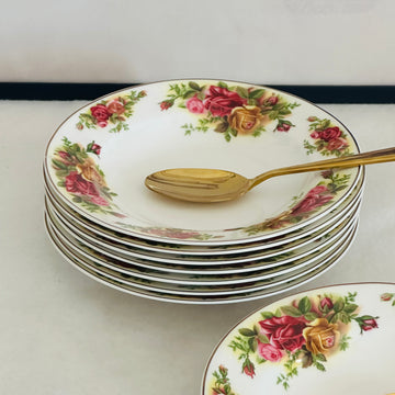 Red Rose Love Deep Plates (Set Of 8)