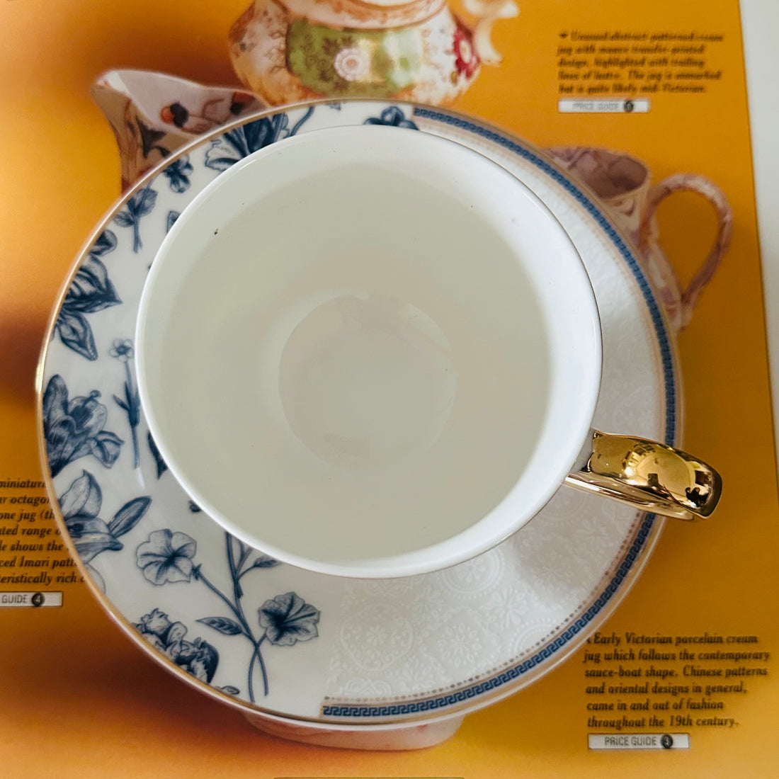 Blue Whisper Emboss (Set of Six Cups & Saucers)