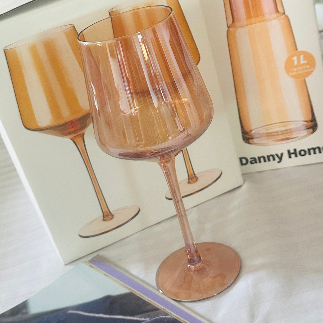 Tinge Grace Orange Goblet (Set Of Four)