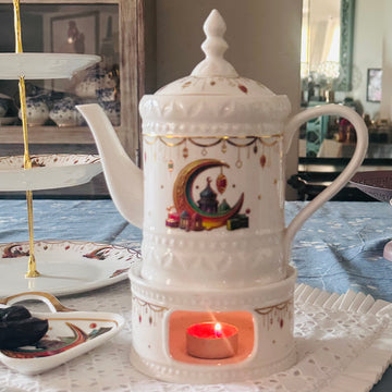 Noor E Crescent Tea Warmer Set (Teapot & Burner)