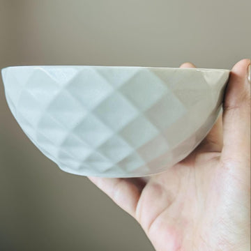 White Diamond Cut Bowl (single)