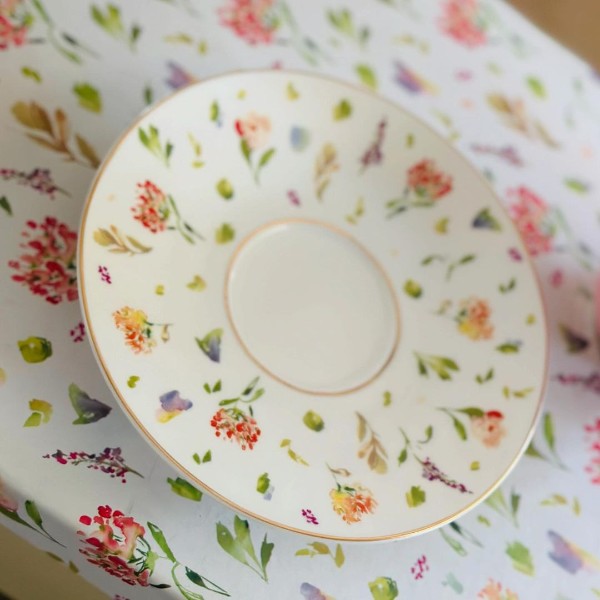 Pastel Pink Vintage Bloom (set of six cups and six saucers)