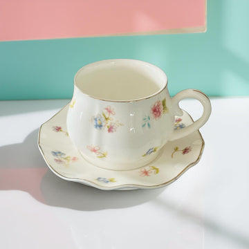 White Whispering Meadow –  Set Of Six Cup & Saucer)