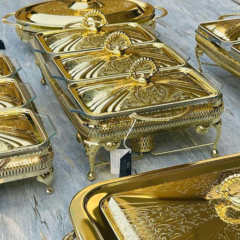 Queen Anne Casserole Large Double Gold