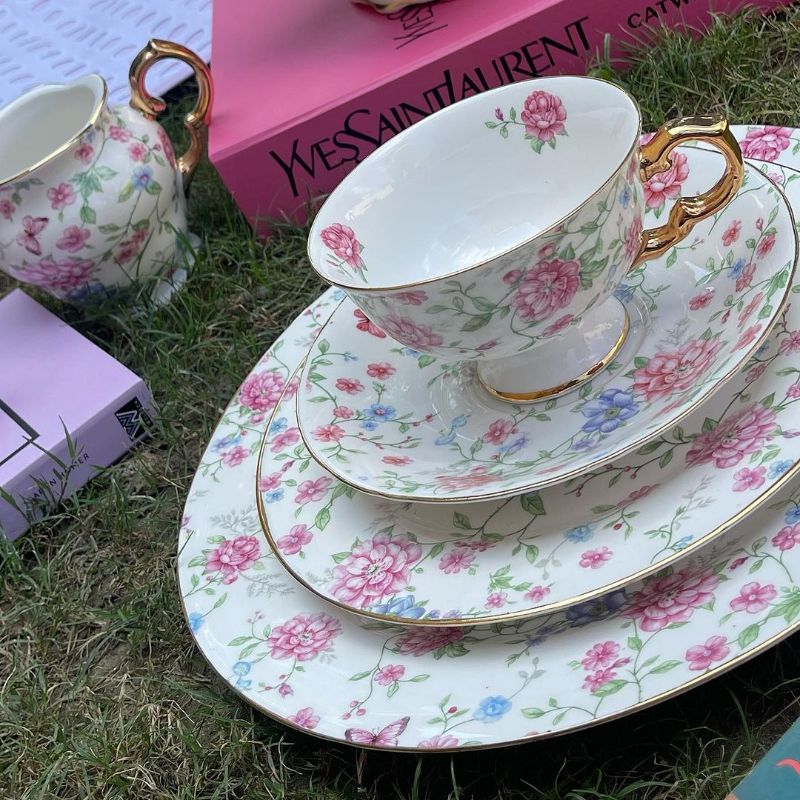 Spring Tea Sets 24 Piece Tea Set White Spring