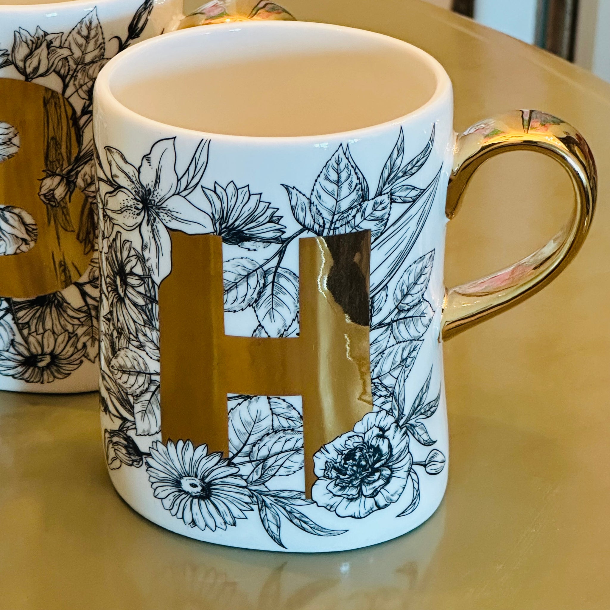 Golden Initials Mugs