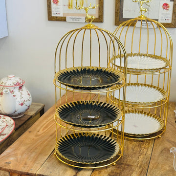 Golden Crown Tiered Cage Stand