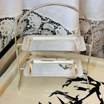 The Silver Arc Serving Stand