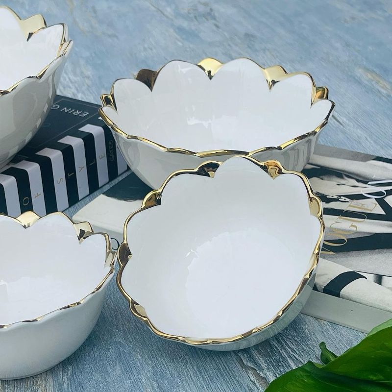 Luxury Classic Gold Tulip Dessert Bowl