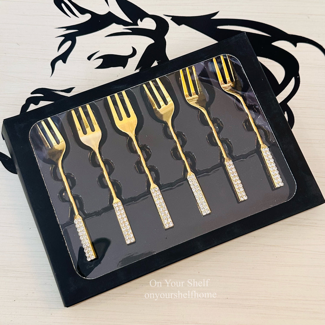 Golden Glimmer Dessert Forks
