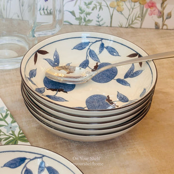 The Blue Pomegranate (18 Piece Plate Set)